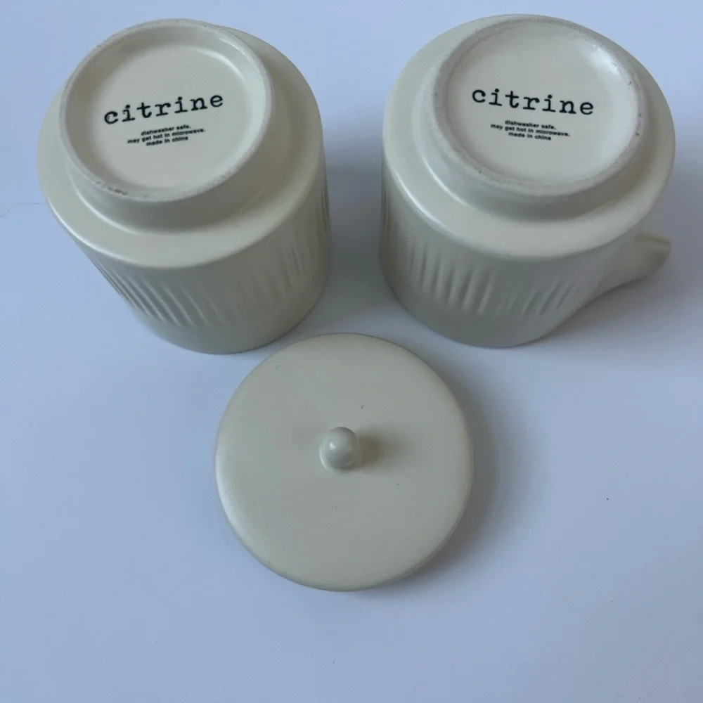 Citrine Cream Ceramic Sugar and Creamer Set